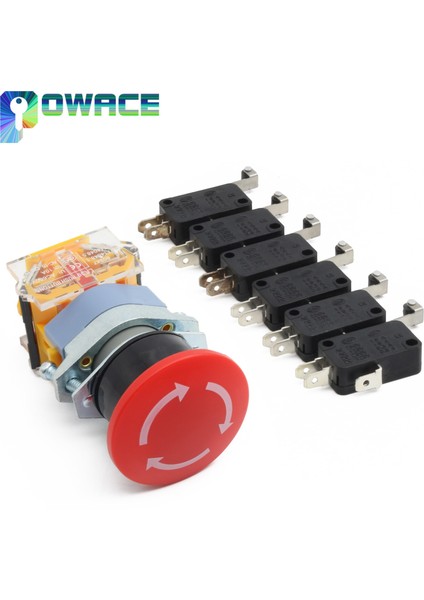 6 Adet Kırmızı Burcu Acil E-Stop Basmalı Düğme Anahtarı 22MM 1 No 1 Nc Cnc Son Durdurma Sınırlı Anahtarı (Yurt Dışından) fiyatları