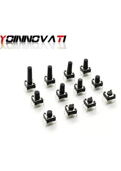 Değer 70 Adet 6X6X4.3/5/6/7/8/9/10MM Inceliğini Anahtarı Dokunsal Basmalı Düğme Anahtarı Kiti Setleri Dıp 4p Anahtarı Yüksek Kalite (Yurt Dışından)