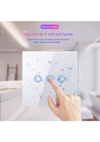 Akıllı Wıfı Cam Panel Anahtarı Ab Standardı 220 V LED Işık Lambası Dokunmatik Anahtarı App Uzaktan Kumanda 1/2/3 Gang Akıllı Wıfı Anahtarı (Yurt Dışından) modelleri