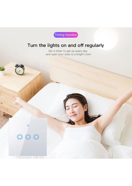 Akıllı Wıfı Cam Panel Anahtarı Ab Standardı 220 V LED Işık Lambası Dokunmatik Anahtarı App Uzaktan Kumanda 1/2/3 Gang Akıllı Wıfı Anahtarı (Yurt Dışından) indirimleri