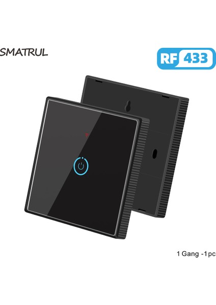 Smatrul - Akıllı Kablosuz Duvar Anahtarı - Rf 433MHZ - 2 Yollu Kontrol - Dokunmatik Cam Panel - 1/2/3 Gang (Yurt Dışından)