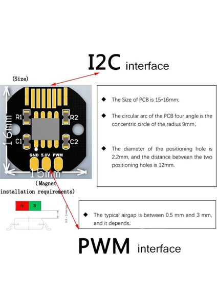 AS5600 Mutlak Değer Döner Kodlayıcı PWM/I2C Bağlantı Noktası 12BIT Fırçasız Gimbal Motor Artımlı Rotativo Için (Yurt Dışından)