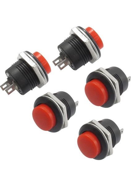 Adet Spst Siyah Düğme Açma/kapama Yuvarlak Rocker Anahtarı Ac 6A/125V 3A/250V ve 5 x Anlık Spst Kırmızı Yok (Yurt Dışından) fiyatları