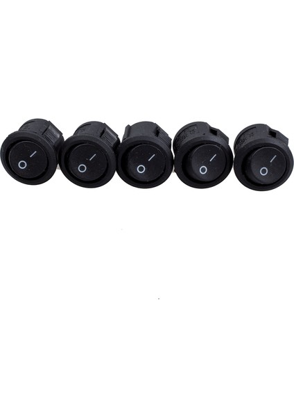 Adet Spst Siyah Düğme Açma/kapama Yuvarlak Rocker Anahtarı Ac 6A/125V 3A/250V ve 5 x Anlık Spst Kırmızı Yok (Yurt Dışından) fırsatları