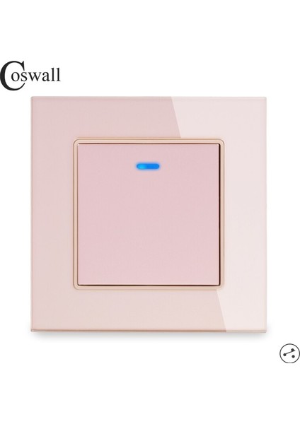 Coswall Kristal Cam Panel 1 Gang 2 Yollu Geçiş Işık Anahtarı Açma / Kapama Merdiven Duvar Anahtarı LED Göstergesi ile Anahtarlandı (Yurt Dışından) indirimleri