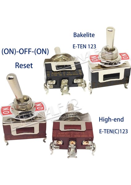 Bakalit E-TEN1322 Yüksek Kaliteli Gümüş Kontak Dpdt 12 mm 15A 250 V Ac On-Off-On 6pin Sıfırlama Rocker Geçiş Slayt Anahtarı Su Geçirmez (Yurt Dışından)