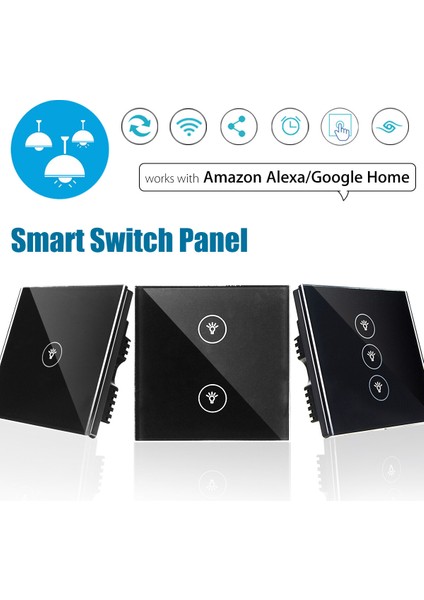 Wıfı Akıllı Duvar Ingiltere Dokunmatik Panel Anahtarı Uzaktan Kumanda Alexa Google Home ile Çalışır (Yurt Dışından) fiyatları