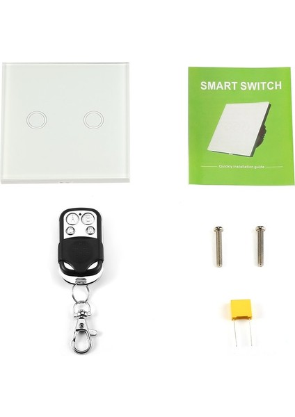 Enerji Tasarruflu Uzaktan Kumanda Iki Düğmeli Anahtar Dokunmatik Fonksiyonlu Akıllı Anahtar Birleşik Krallık, Küçük Uzaktan Kumanda Beyaz (Yurt Dışından)