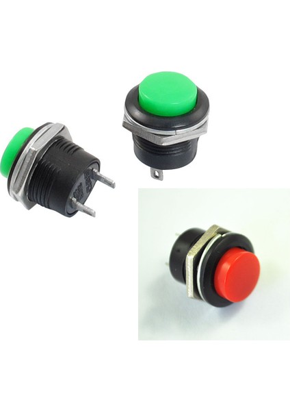 Takım: 5 x Anlık Spst Yok Yeşil Yuvarlak Başlıklı Basmalı Düğme Anahtarı Ac 250V/3A + 5 x Anlık Spst Yok Kırmızı Yuvarlak Başlıklı Basmalı Düğme Anahtarı Ac 6A/125V 3A/250V (Yurt Dışından) fiyatları