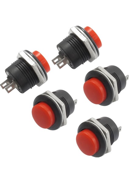 Takım: 5 x Anlık Spst Yok Yeşil Yuvarlak Başlıklı Basmalı Düğme Anahtarı Ac 250V/3A + 5 x Anlık Spst Yok Kırmızı Yuvarlak Başlıklı Basmalı Düğme Anahtarı Ac 6A/125V 3A/250V (Yurt Dışından) modelleri