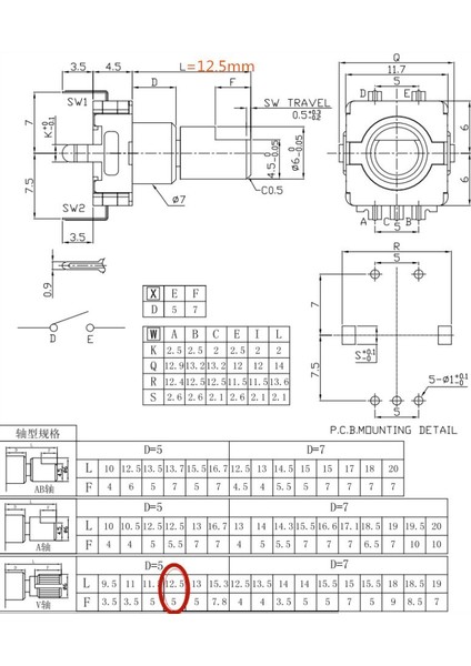 Adet/grup EC11 Döner Kodlayıcı Kod Anahtarı 30 Pozisyon Basmalı Düğme Anahtarı 5pin Kolu Uzunluğu 12.5mm (Yurt Dışından) indirimleri