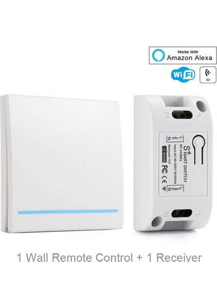 Qıachıp Wifi 433 Mhz Kablosuz Rf Röle Alıcı Akıllı Ev Modülü Işık Anahtarı + Duvar Uzaktan Kumanda Anahtarı Tavan Lambası (Yurt Dışından) fiyatları