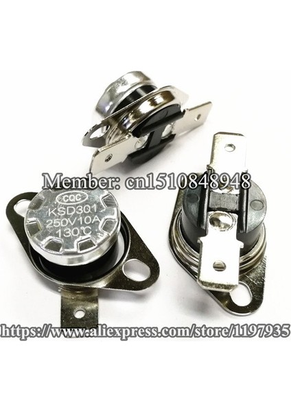 Termostat Sıcaklık Anahtarı KSD301 250V 10A 125 130 135 140 145 150 155 160 165 170 175 180 185 190 195 Derece Normalde Açık (Yurt Dışından)
