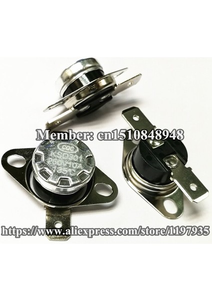 Termostat Sıcaklık Anahtarı KSD301 250V 10A 125 130 135 140 145 150 155 160 165 170 175 180 185 190 195 Derece Normalde Açık (Yurt Dışından) fırsatları