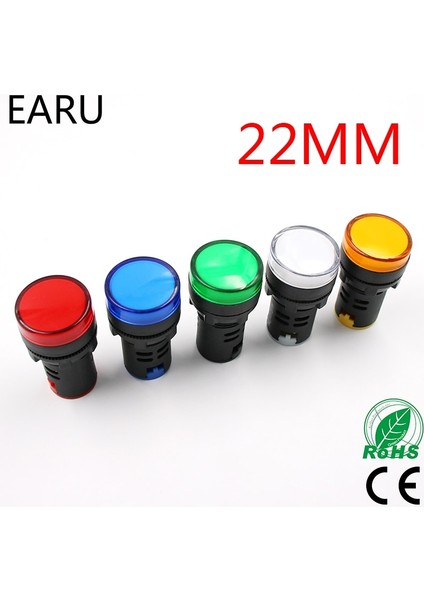 Gösterge Sinyal Lamba Işığı Su Geçirmez AD16-22DS 22MM Ac/dc 12V 24V 110V 220V 380V Kırmızı Yeşil Sarı Mavi Beyaz LED Ampuller 20MA (Yurt Dışından)
