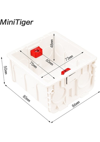 Minitiger Ayarlanabilir Montaj Kutusu Dahili Kaset 86MM*83MM*50MM 86 Tipi Dokunmatik Anahtar ve Soket Kablolama Arka Kutusu (Yurt Dışından) fırsatları
