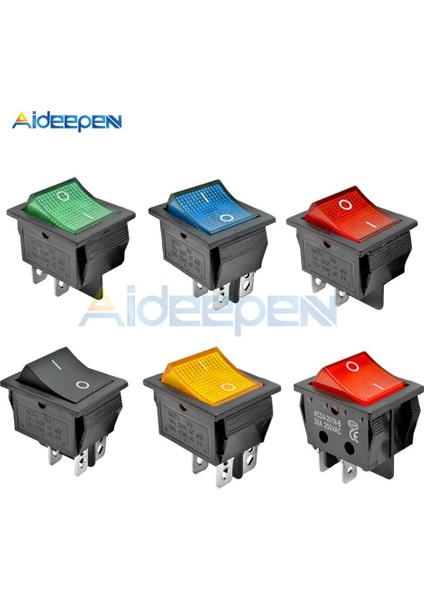 Kcd4 Mandallama Rocker Anahtarı Güç Anahtarı I/o 4 Pinli Işık 16A 30A 250VAC 20A 125VAC Kırmızı Sarı Yeşil Mavi Siyah Tekne Anahtarı (Yurt Dışından) fiyatları