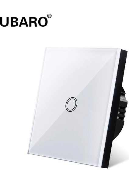 Ubaro Anahtarı Cam Panel Duvar Lambası Dokunmatik Ekran Beyaz Kristal Standart Dokunmatik Anahtar 2-Gang (Yurt Dışından)