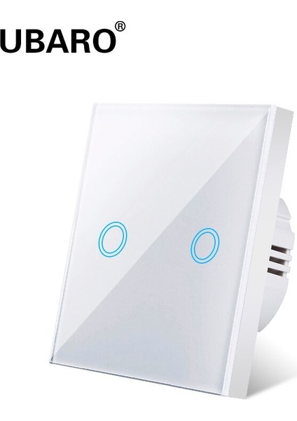 Ubaro Anahtarı Cam Panel Duvar Lambası Dokunmatik Ekran Beyaz Kristal Standart Dokunmatik Anahtar 2-Gang (Yurt Dışından) fiyatları