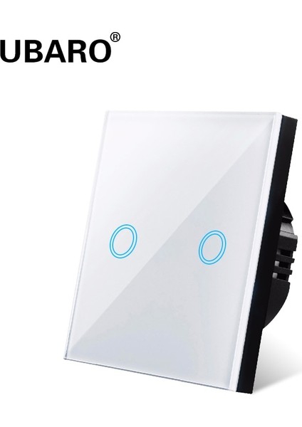 Ubaro Anahtarı Cam Panel Duvar Lambası Dokunmatik Ekran Beyaz Kristal Standart Dokunmatik Anahtar 2-Gang (Yurt Dışından) indirimleri