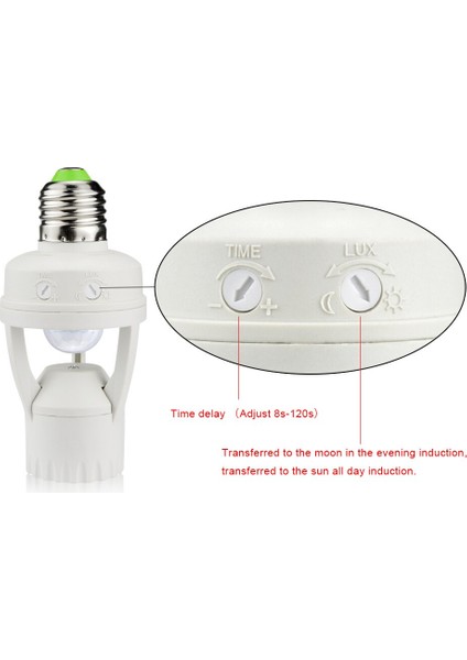 E27 Akıllı Hareket Sensörlü Aydınlatma Anahtarı 100-240 V Hareket Tabanı Lamba Tutucu Işık Kontrol Anahtarı Ampul Soket Adaptörü (Yurt Dışından)