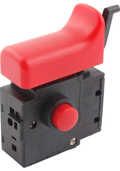 Uxcell Sıcak Satış Yüksek Kaliteli Fa2-6/1bek 250 V 6A 5e4 Güç Aracı Üzerinde Kilit Elektrikli Matkap Tetik Anahtarı Siyah Kırmızı (Yurt Dışından)