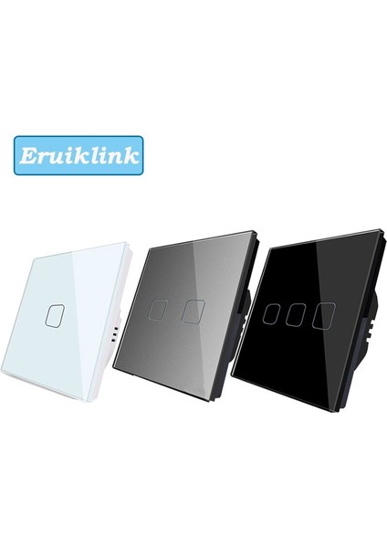 Eruiklink Ab / Ingiltere Standart Duvar Anahtarı, Ac 110V-250V Işık Anahtarları, Akıllı Ev Için Kristal Cam Panel Dokunmatik Ekran Işık Anahtarı (Yurt Dışından) fiyatları