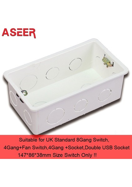 Aseer Duvar Montaj Kutusu Dahili Kaset Beyaz Kutu 140*78*50MM 146*86*38MM Standart Dokunmatik Anahtar ve Soket Için Kullanın (Yurt Dışından) fiyatları