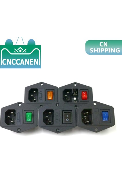 Güç Rocker Anahtarı Iec 4 Pin 320 C14 Giriş Güç Prizleri Anahtarı Konnektör Fişi 10A 250 V Kırmızı Siyah Mavi Yeşil Sarı (Yurt Dışından)