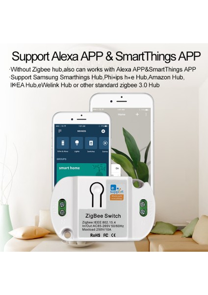 Zigbee Akıllı Anahtar Modülü AC85-265V 10A App Uzaktan Kumanda Alexa ile Çalışır (Yurt Dışından) indirimleri