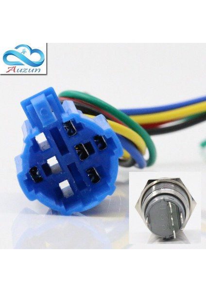 19 mm Metal Düğme Anahtarı Tabanının Beş Terminali Kaynak Yapılmamıştır 20 cm Uzunluğunda Hat (Yurt Dışından)