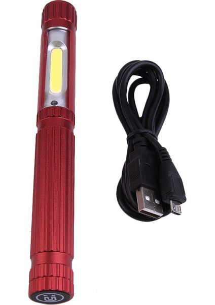 2'si 1 Arada LED Alüminyum Alaşımlı Su Geçirmez USB Şarjı Taşınabilir Torch Kalem Işığı (Yurt Dışından)