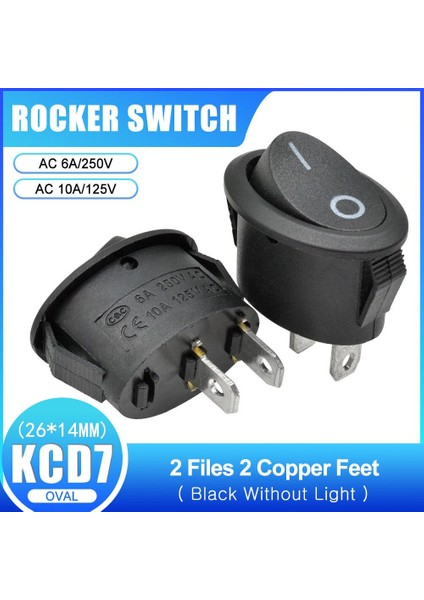 Adet 26X14MM Kcd7 Oval Basma Düğmesi Rocker Anahtarı 6A 250V 10A 125V Ac Geçiş Io On-Off Araba Tekne Güç Anahtarı 2pin 3pin LED Işık (Yurt Dışından)