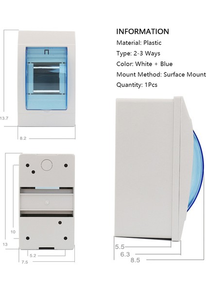 2-3 Yollu Devre Kesici Dağıtım Koruma Kutusu Kapalı Duvara Montaj Plastik Kutu, Dayanıklı Elektrikli Şeffaf Kapaklı (Yurt Dışından) fiyatları