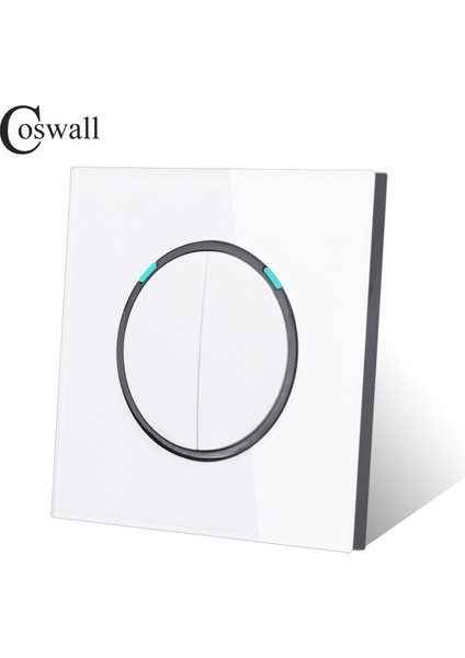 Coswall 2018 Yeni Varış Kristal Cam Panel 2 Gang 1 Yollu Rastgele Tıklama Açık/kapalı Duvar Işık Anahtarı LED Göstergesi ile (Yurt Dışından) fiyatları