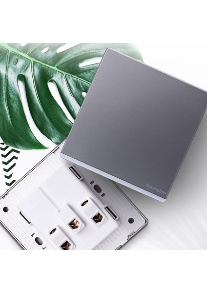 Bcsongben Standart Anahtar Basmalı Düğme Işık Anahtarı Duvar Gümüş Gri Iskandinav Basit Tarzı 1 Gang 2 Yollu Anahtarı Ac 110-250 V J2-1k2 (Yurt Dışından)