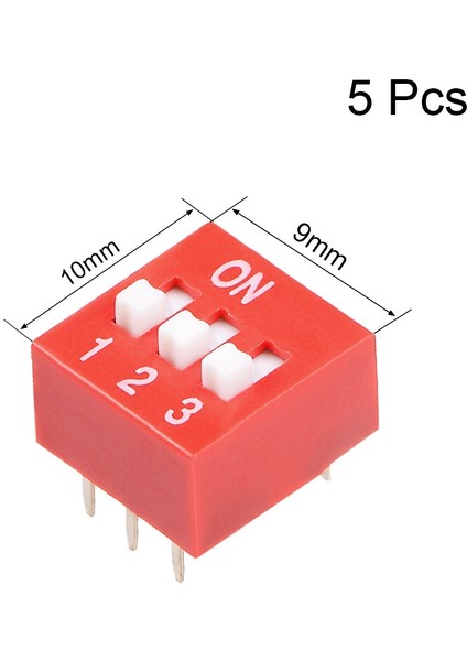 Uxcell 5 Adet Kırmızı Dıp Anahtarı 1 2 3 Pozisyonlar 2.54MM Pitch Devre Breadboard'ları Için (Yurt Dışından) modelleri