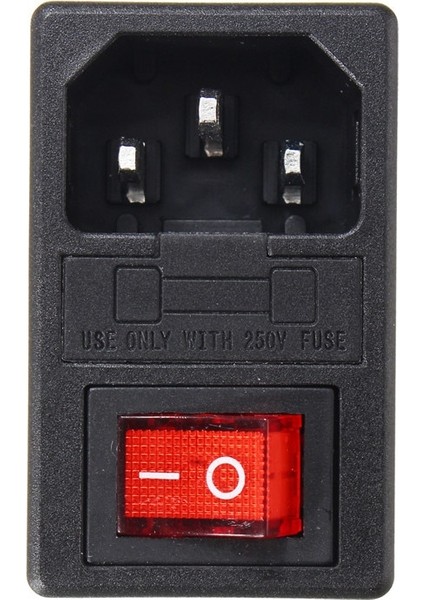 Excellway 10A 250 V Kırmızı Rocker Anahtarı Sigortalı Iec 320 C14 Giriş Güç Soketi Sigorta Anahtarı Konnektör Fiş Konnektörü (Yurt Dışından)