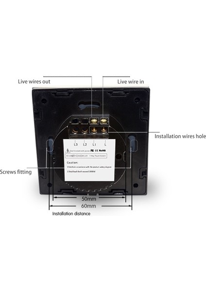 Büyük Satış Dokunmatik Anahtarı 1 Çete 1 Yollu Wallpad Lüks Beyaz Cam Anahtarı, LED Duvar Işığı Dokunmatik Kontrol Anahtarı, 110 ~ 250 V, VL-C301-61 (Yurt Dışından) fırsatları