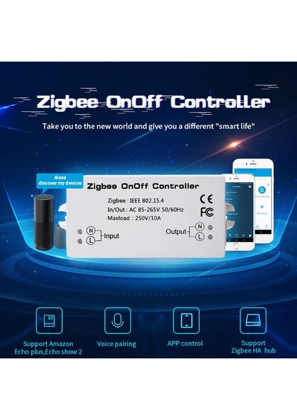 Zigbee Açma/kapama Denetleyicisi Akıllı Anahtar App Uzaktan Kumanda Akıllı Ev Modülü AC85-265V 10A Beyaz Güzel Malzeme ile (Yurt Dışından)