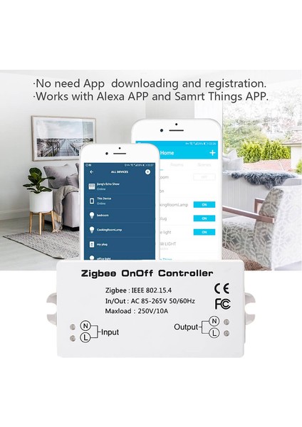 Zigbee Açma/kapama Denetleyicisi Akıllı Anahtar App Uzaktan Kumanda Akıllı Ev Modülü AC85-265V 10A Beyaz Güzel Malzeme ile (Yurt Dışından) fiyatları