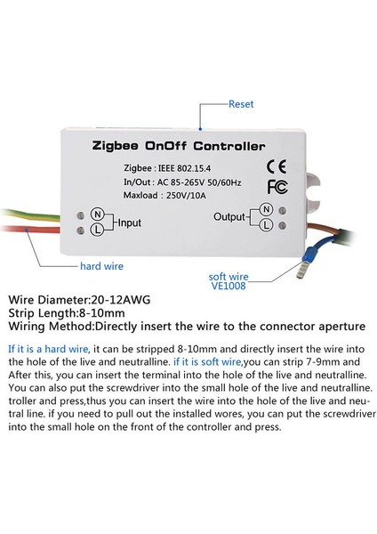 Zigbee Açma/kapama Denetleyicisi Akıllı Anahtar App Uzaktan Kumanda Akıllı Ev Modülü AC85-265V 10A Beyaz Güzel Malzeme ile (Yurt Dışından) modelleri
