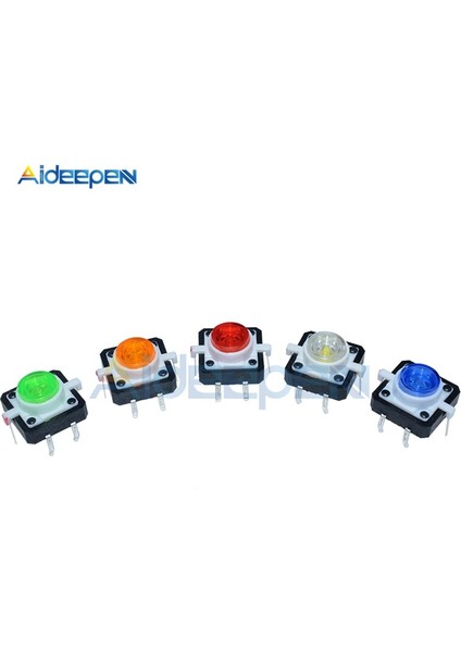5 Adet/grup 12X12X7.3 Dokunsal Basma Düğmesi Anlık Tact Anahtarı 5 Renkli LED 12X12X7.3MM 12*12*7.3mm Kırmızı Beyaz Sarı Yeşil Mavi (Yurt Dışından) indirimleri