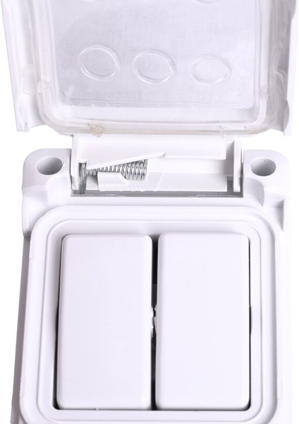 Coswall Ce Sertifikası IP44 Seviyesi Su Geçirmez Toz Geçirmez Dış Mekan Dış Duvar Anahtarı 2 Gang Açık / Kapalı Işık Anahtarı (Yurt Dışından)