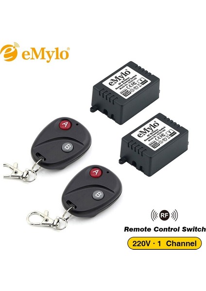 Emylo Anahtarı AC220V 1000 W Rf 433 Mhz Akıllı Kablosuz Uzaktan Kumanda Işık Anahtarı 2x 1 Kanal Röle ve 2 Düğmeler Siyah (Yurt Dışından) fiyatları