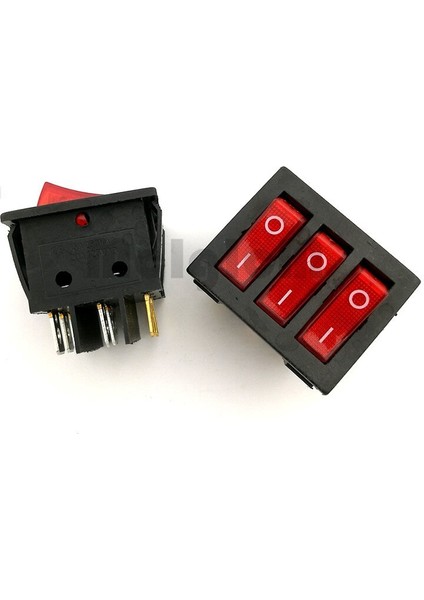 Tekne Rocker Anahtarı / Kesici Spst Ac 250V 15A / 20A 125V 9p Kırmızı LED Işıklı 3 Yollu (Yurt Dışından) indirimleri