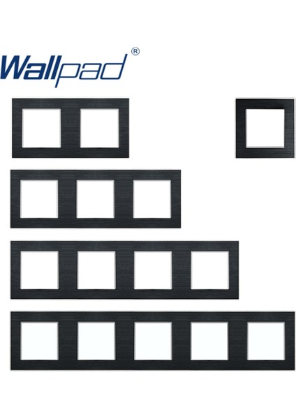 Wallpad Lüks Alüminyum Alaşımlı Panel Çerçevesi Siyah Otel Paneli Dikey ve Yatay Çerçeve 1 2 3 4 5 Çerçeve Yalnızca Panel (Yurt Dışından) fiyatları
