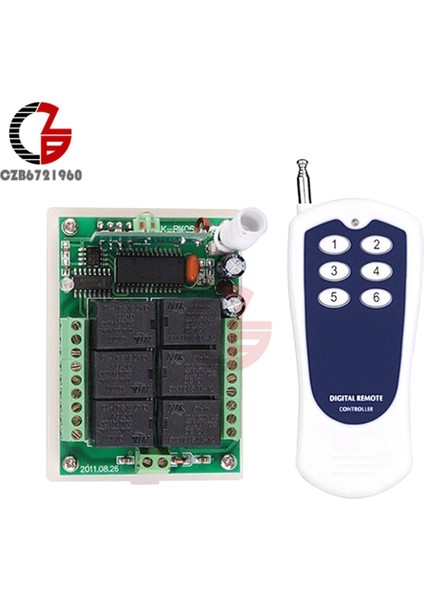 6ch 433MHZ Rf Kablosuz Uzaktan Kumanda ve Alıcı 12V Dc Mo (Yurt Dışından)