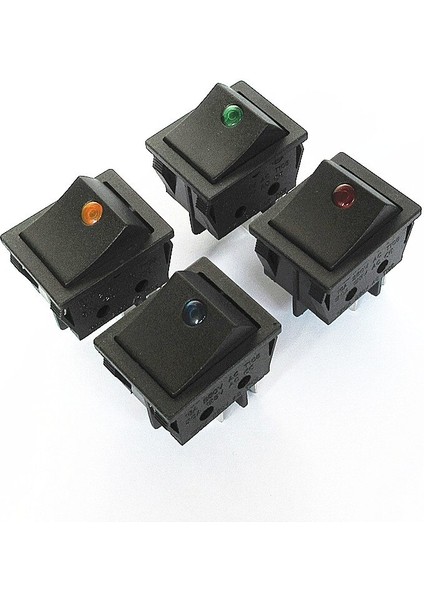 Adet/grup Rocker Anahtarı Kcd4 Dört Ayak 2 Vitesli Işık Kedi Gözü Kırmızı Sarı Yeşil Mavi Güç Anahtarı (Yurt Dışından)