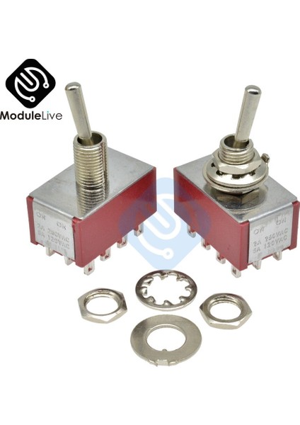 MTS-402 6mm Geçiş Anahtarı Tek Kutuplu Çift Atışlı Spdt On-On 120VAC 6A 1/4 Inç Montaj 13*22MM (MTS402) 2 Pozisyon 12PIN (Yurt Dışından) fiyatları